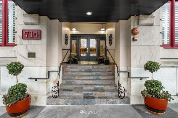 Upgraded entry of 714 Market St, Tacoma, WA. Building currently utilized as private condominiums for sale.