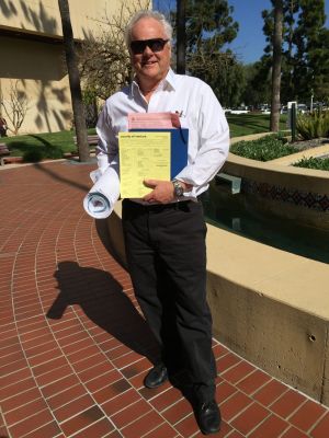 Robert Meckauer proudly receives permit for his home design highlighted by highest view deck at Hollywood Beach, CA