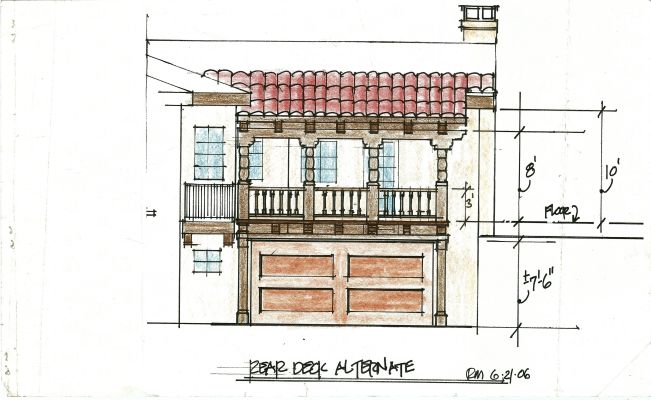 Alternate rear deck design for existing home in Carmel Valley, CA